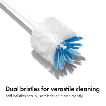 OXO Good Grips Bottle Brush, Dual-Bristle Cleaning for Bottles, Pitchers and Carafes, Flexible Neck Scrub Brush, Safe for Stemware and Delicate Glassware, Dishwasher Safe - style: Bottle Brush