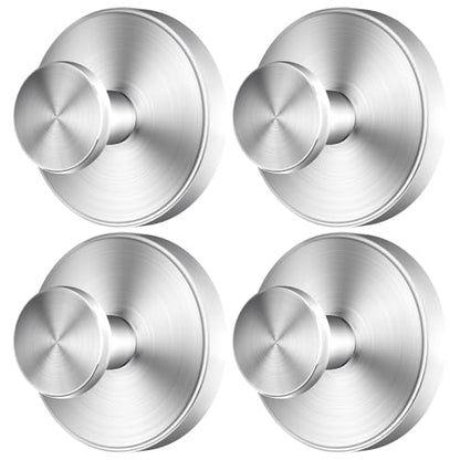 2026 Upgraded Drill-Free Suction Cup Hooks, Stainless Steel Suction Cup Hooks for Shower, Mirror, Wall, Bathroom, Glass, Hanging Towels - 4 Pack, Brushed Silver - color: Brushed Silver