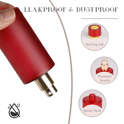 2pcs 50ml Glass Spray Bottle for Perfume,Refillable Travel Perfume Atomizer Bottles,Red Portable Cologne Atomizer Empty Bottle. (Red*2) - color: Red*2