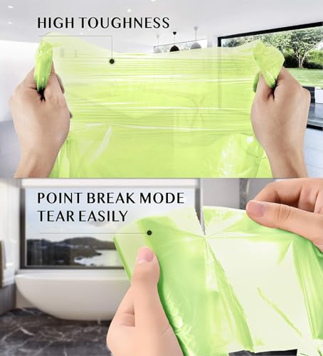 Compostable Trash Bags - FORID 13 Gallon Tall Kitchen Garbage Bags 80 Count Unscented Trash Can Liners 55 Liter Medium Wastebasket Bags for Bathroom Home Bedroom Office Garbage Can (5Rolls/Green) - style: 13 Gal (80 Count)