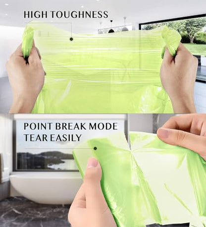 Compostable Trash Bags - FORID 13 Gallon Tall Kitchen Garbage Bags 80 Count Unscented Trash Can Liners 55 Liter Medium Wastebasket Bags for Bathroom Home Bedroom Office Garbage Can (5Rolls/Green) - style: 13 Gal (80 Count)