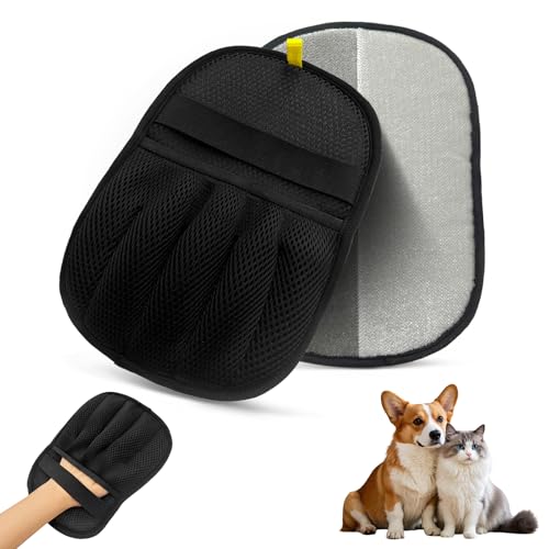 Pet Hair Removal Glove for Cats & Dogs,Durable Electrostatic Five-Finger Pet Hair Remover Tools,Reusable Pet Hair Gloves with Magic Brush for Cat Dog Grooming Clothes Couch Carpet Car Seat Furniture