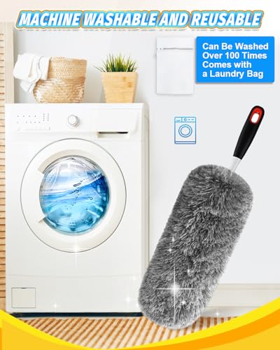 KEEPOW Upgraded Reusable Duster Refills Compatible with OXO Duster, Microfiber Dusters Refill for Cleaning, Compatible with OXO Good Grips Microfiber Extendable Duster, 2 Pack(Handle Not Included) - color: Grey-2 Pack