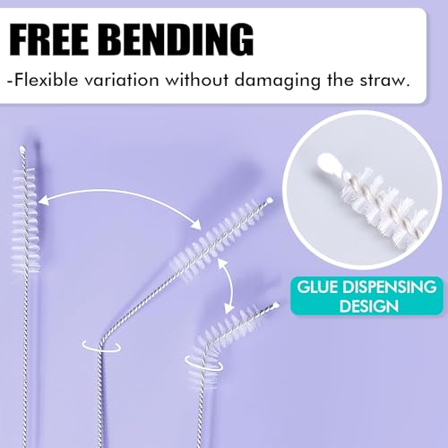 8PCS Bottle Brush Sponge Cup Brush with Straw Brushes Long Handle Cleaner Brush for Baby Bottle Glasswares Mugs Cups Kitchen Clean (4 Bottle Brushes + 4 Straw Brushes) - color: 4 Pcs + 4 Straw Brushes