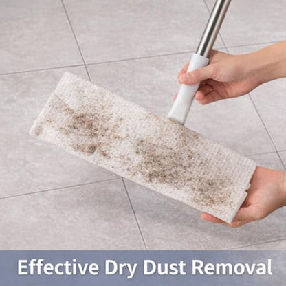 EVGATSAUTO Dust Mop for Home with Washable Microfiber Pad, Static Dusting Mop, Multifunctional Wet and Dry Floor Duster for Hardwood, Tile, Laminate Floors