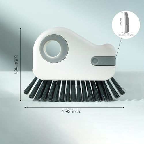 2 in 1 Groove Cleaning Brush Window Track Cleaning Tools, Multifunction Crevice Brush with Hard Bristle and Hidden Scraper, Kitchen Brush Window Track Cleaner for Sliding Door Track, Sill (2Pcs) - color: 2pcs