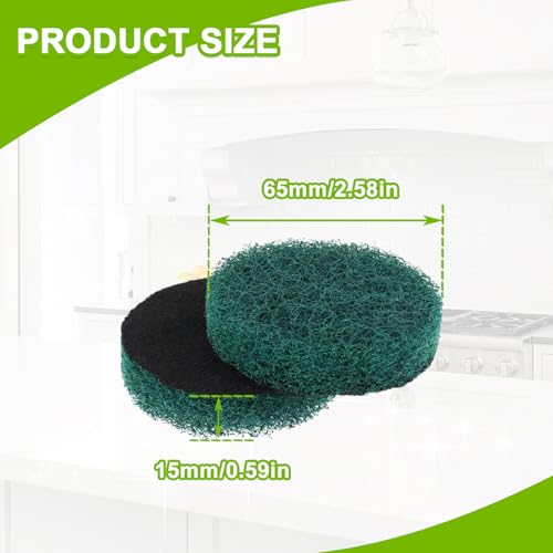 16pcs Kitchen Pads Power Scrubber Pads Set Electric Scrubber Replacement Scouring Pads fit for Dremel Versa Scouring Pads,Green - size: Green