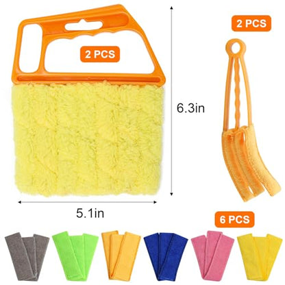 Window Blind Cleaner Duster Set, Washable Dusting Cleaner Air Vent Cleaning Brush Tools (Orange) - color: Orange