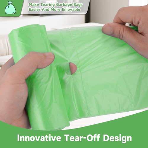 4-Gallon Green Biodegradable Garbage Bags - 100 Count Small Trash Bag Kitchen Wastebasket Liners Extra Strong Thick and Odor-Free for a Cleaner Look in Bathroom or Bedroom Heihaily - style: Bio-4Gal-Green100