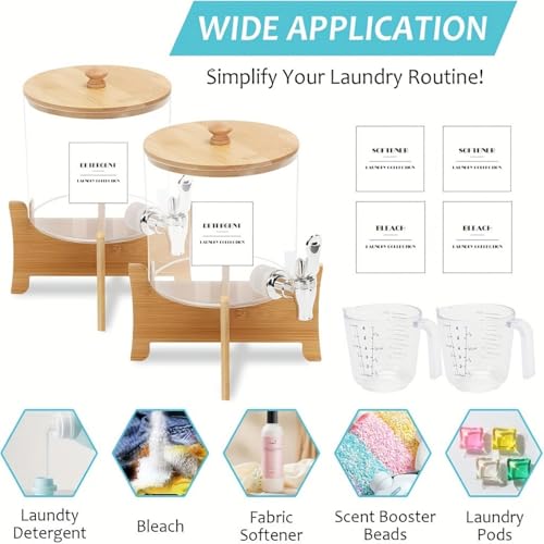 Laundry Detergent Dispenser, 88 oz / 2.5L Fabric Softener Dispenser for Laundry Room Organization, Detergent Holder with Stainless-Steel Spigot, Laundry Soap Container (2 Sets) - color: 2 Sets