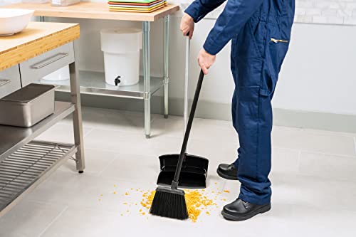 Carlisle FoodService Products 4686003 Duo-Sweep Plastic Small Debris Lobby Broom with Handle, 30 Inches, Black - color: Black, size: 30 Inches (Pack of 1)