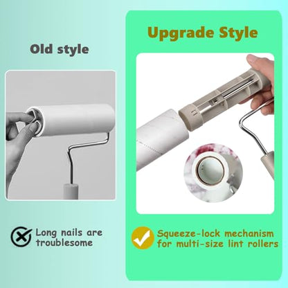 Extra Sticky Large Surface Lint Roller,6.3'' Giant Lint Roller for Pet Hair,5 Rolls 450 Sheets,Long Handle Lint Remover,Easily Remove Carpets, Clothes, Couch and Curtains Dust Cat and Dog Hair Removal - size: 1 Large Roller (Dust Cover) + 450 Sheets