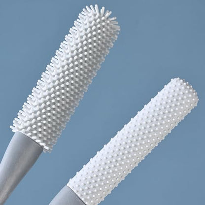 OWIIZI Toe Cleaning Brush 15.7" Foot Scrubber in Shower with Long Handle Silicone Foot Brush Soft Skin Exfoliation Lotion Applicator for Foot Seniors,Elderly, Men and Women 2Pack - color: Pink