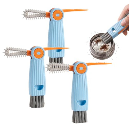 3 in 1 Cup Lid Cleaning Brush, 2026 New 3 in 1 Multifunctional Cleaning Brush Portable Cup Lid Cleaner, Cup Lid Gap Cleaner HomeKitchen Gadgets - color: Blue *3