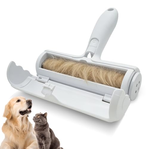 Roller Pet Hair Removal Tool, Portable Detachable Handle Reusable Lint Roller for Cat & Dog Hair on Car, Furniture, Couch, Carpet, Rugs