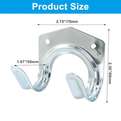 10 Pack Tool Storage Hooks Wall Mounted Double Tool Storage Hangers Mop Broom Holders Organizer for Garage Shed Ropes Bracket Garden Tools
