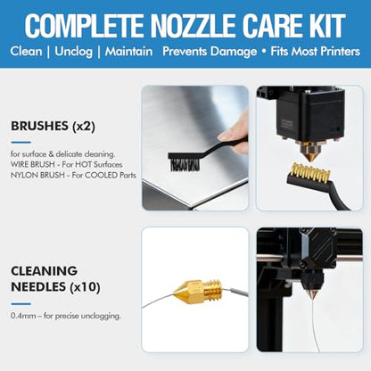38PCS 3D Printer Tools, 3D Printer Tool Kit with Nozzle Cleaner, Scraper, Files, Wire Cutter, Craft Knife, Wrench & Tweezers for 3D Printing Cleaning, Finishing and Removing - style: 38-Piece Kit