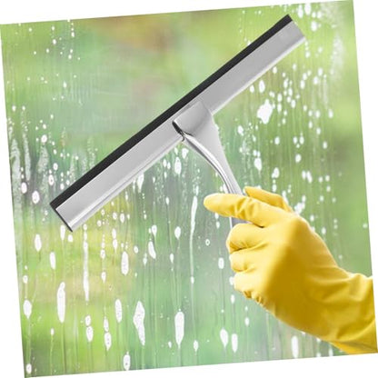 Healeved Deluxe Glass Wiper Shower Squeegee for Bathroom Stainless Steel Cleaner with Glide Handle