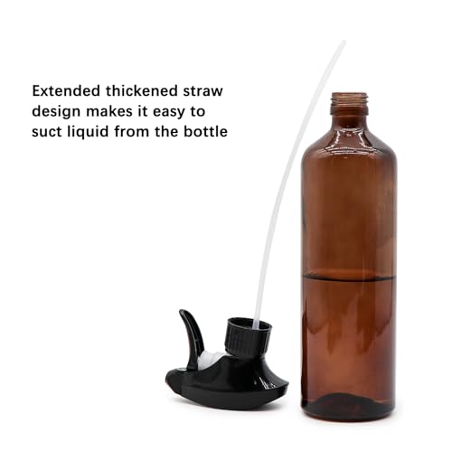 OFFIDIX Glass Spray Bottles for Cleaning,16 OZ 2 Pack Continuous Empty Water Mister Spray Bottles for Hair,Plants Mister,Adjustable Nozzle,Amber - color: Amber