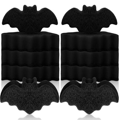 Tioncy 12 Pack Bat Sponges Kitchen Bulk Dual Sided Scrubber Gothic Sponges Dishwashing Non Scratch Bat Kitchen Accessories Dish Scouring, Black - color: Black, style: Bat