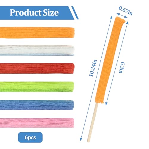Microfiber Detail Duster Sticks,6 Pcs Mini Dusters for Cleaning,Mini Duster Crevice Cleaning Tool Car,Air Vent Cleaner Fan Cleaning Brush - style: 6 PCS