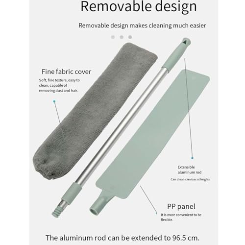 2026 New Retractable Gap Dust Cleaning Artifact with 3 Microfiber Dusting Cloths,Extendable Duster Cleaning Tool,Reusable Washable Dusting Wand for Home,Ceiling,Blinds,Furniture(1PCS) - color: 1pcs