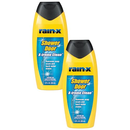 Rain-X 630544 X-Treme Clean Shower Door Cleaner, 12 Fl. Oz, Formulated To Glass Doors - Removes Soap Scum, Dirt, Hard Water Build-up, Calcium, Lime & Rust Stains (Pack of 2) - size: 12 Fl Oz. (Pack of 2)