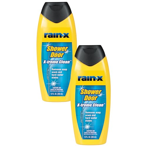 Rain-X 630544 X-Treme Clean Shower Door Cleaner, 12 Fl. Oz, Formulated To Glass Doors - Removes Soap Scum, Dirt, Hard Water Build-up, Calcium, Lime & Rust Stains (Pack of 2) - size: 12 Fl Oz. (Pack of 2)