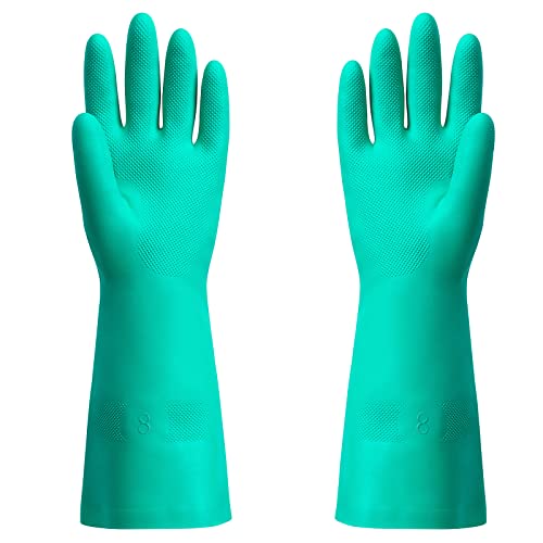ThxToms Chemical Resistant Nitrile Gloves, Resist Household Acid, Alkali, Solvent and Oil, Latex Rubber Free, 1 Pair Medium - size: Medium