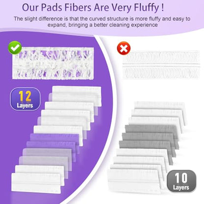 60 Pack Disposable Pads Refills Compatible with Swiffer Power Mop, for Swiffer Power Mop Refill, for All Floor Cleaning, Unscented & Thickened Pads - size: 60 PowerMop Pads