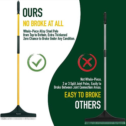 Artificial Turf Rake, 55" Long Whole-Piece Pole No Broke Design - Garden Hand Broom Rake for Easy Quick Remove Leaves, Debris, Shrubs, Pet Hairs.. from Turf, Lawn, Synthetic Grass, Carpet