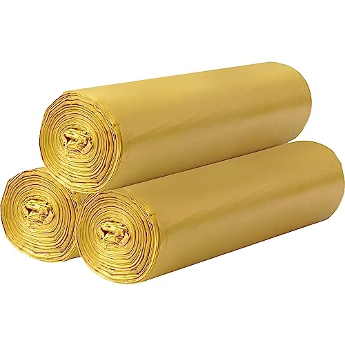 3 Rolls Small Trash Bags - 60 Counts Durable 4 Gallon Small Garbage Bags for home office kitchen Bathroom Bedroom Trash Can liners（Gold） - color: 60 Count Golden