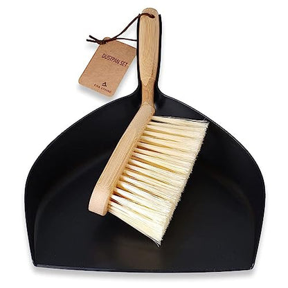 Bamboo Dust Pan & Brush Set, Portable Dustpan & Brush, Perfect For Household Cleaning, Sturdy & Effective Dust Pan, Bamboo Sweeping Brush - Standard - size: Standard