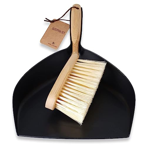 Bamboo Dust Pan & Brush Set, Portable Dustpan & Brush, Perfect For Household Cleaning, Sturdy & Effective Dust Pan, Bamboo Sweeping Brush - Standard - size: Standard