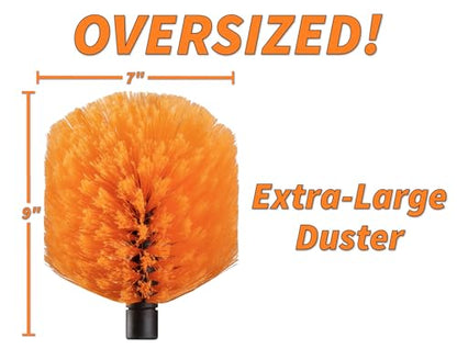5-25 ft Cobweb Duster with Extension Pole // 30+ Foot High Reach Spider Web Cleaner Cobweb Brush for Outdoor & Indoor Web Cleaning // Lightweight & Sturdy Telescopic Pole // The Ultimate Dusting Kit - size: 25 feet