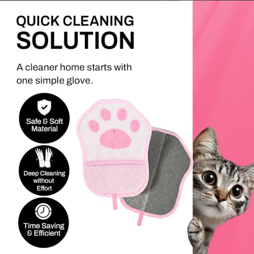 Nexius Pet Hair Removal Glove, Reusable Strong Grooming Fur Remover for Cats & Dogs, Electrostatic Pet Hair Remover| Removes Fur from Furniture, Clothes, Carpets & Car Seats (Pink) - color: Pink, size: Pack 1