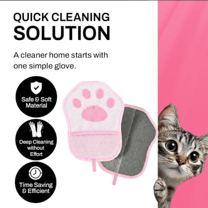 Nexius Pet Hair Removal Glove, Reusable Strong Grooming Fur Remover for Cats & Dogs, Electrostatic Pet Hair Remover| Removes Fur from Furniture, Clothes, Carpets & Car Seats (Pink) - color: Pink, size: Pack 1