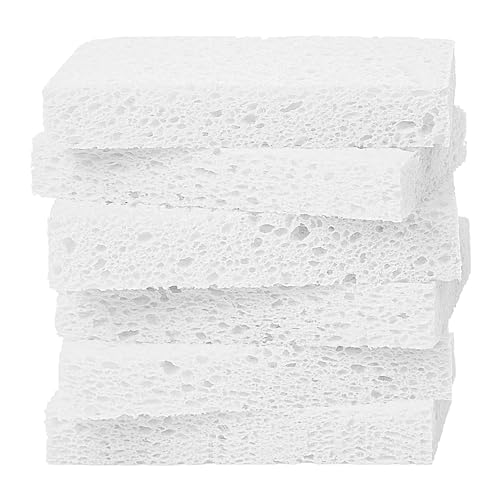 Kitchen Sponges,Heavy Duty Scrub Kitchen Sponge,Clean Tough Messes Without Scratching Sponges Kitchen,Pop Up Eco Sponges DIY White (6 Pack) - color: White, size: 6 Count (Pack of 1)