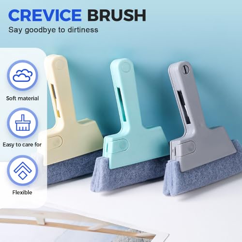 Magic Window Track Cleaner, 2025 New Magic Window Cleaning Brushes, Window Groove Cleaning Brush Tools Set, Hand-held Crevice Cleaning Brush for Window Slides and Gaps (Blue) - color: Blue