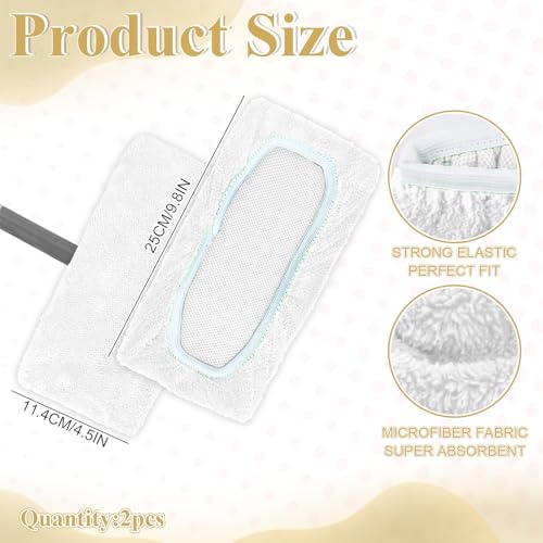 2 Pack Reusable Microfiber Mop Pads - Dry Sweeping Cloths & Wet Mopping Cloths - Washable Wet Pads Refill for Mopping Floors (Mop is not Included), White - color: White 2-pack