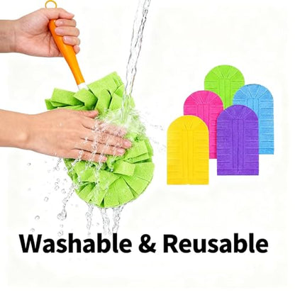Reusable Chenille Microfiber Dust Duster, 360° Electrostatic Duster Refills — the Sustainable Choice for a Dust-Free Home, Microfiber Dusters Refills, with Dusters Handles - color: Yellow