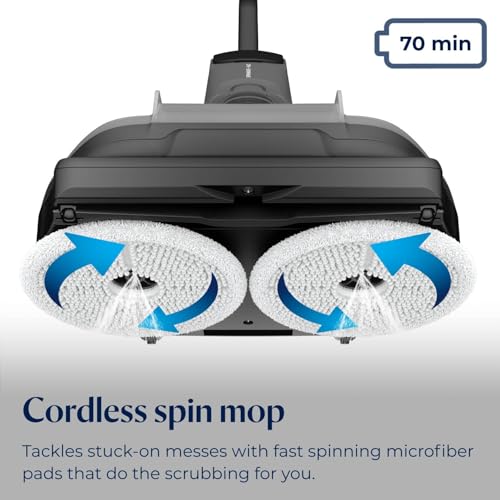Bissell® SpinWave® + Vac Cordless, Hard Floor Spin Mop + Vacuum, Lay-Flat, Multi-Use Cleaning, Hard Floor Sanitize Formula Included - style: Cordless + Vac