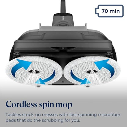 Bissell® SpinWave® + Vac Cordless, Hard Floor Spin Mop + Vacuum, Lay-Flat, Multi-Use Cleaning, Hard Floor Sanitize Formula Included - style: Cordless + Vac