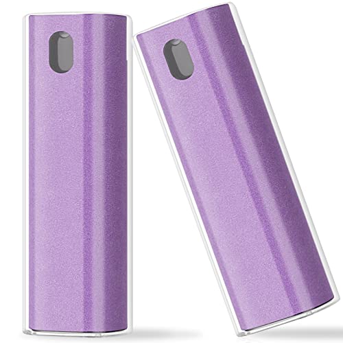 2 Pcs Fingerprint Proof Screen Cleaner,3 in 1Touchscreen Mist Cleaner Spray Wipe Cleaner Fingerprint-Proof Soft Fiber Flannel,Safe for All Phones Glasses Tablet Laptop TV Watch Screens(Purple) - color: Purple