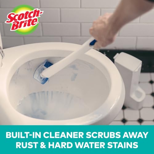Scotch-Brite Disposable Toilet Scrubber Refills, Removes Rust & Hard Water Stains, 10 Disposable Refills Blue