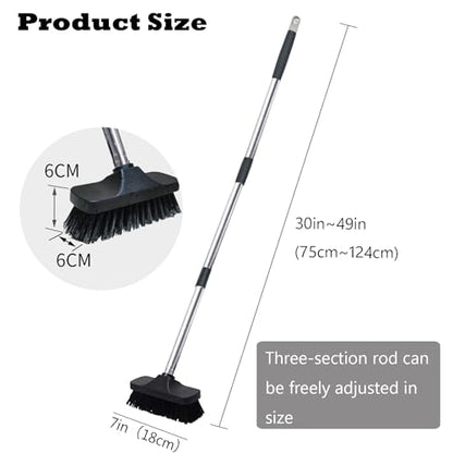 Push Broom Brush Stiff Bristles Floor Cleaning Brush Multi-Purpose Scrubber Brushes for Bathroom Bathtub Tile Floor Deck Patio