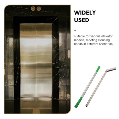 Amosfun Elevator Sill Cleaner Tool with Long Handle Gap Scraper and Brush for Efficient Elevator Track Cleaning in Commercial and Residential Buildings - size: 22.50X0.80X0.80CM