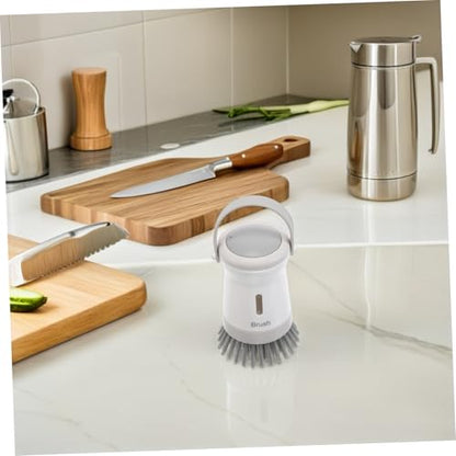 Cabilock Kitchen Scrub Brush with Soap Dispenser Ergonomic Design for Effortless Cleaning of Pots Pans and Sinks Controlled Dispensing for Optimal Soap Release Sturdy and Versatile