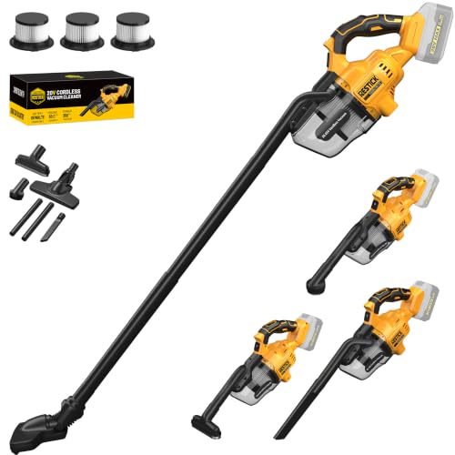 Handheld Vacuum Cordless for Dewalt 20V Battery (No Battery), 5-in-1 Car Vacuum with 50kPa Strong Suction, 650W Powerful Brushless Motor, 3 HEPA Filters & 6 Nozzles for Home, Car, Pet, Patio - size: 3 HEPA Filters