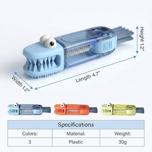 3 in 1 Cup Lid Cleaning Brush, 360° Rotating Bottle Brush for Water Bottles, Multifunctional Crevice Cleaner for Tumblers Kitchen (Crocodile) - color: Crocodile